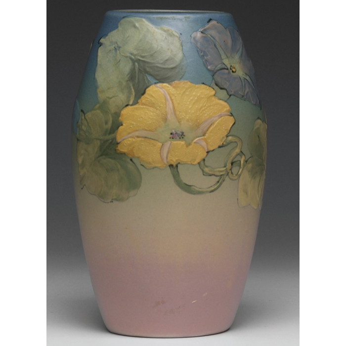 Appraisal: Good Weller Hudson vase pink green and blue matt glaze