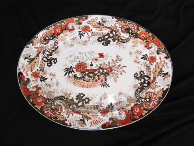 Appraisal: Ridgeway Ironstone Platter Oriental designs th century oval X