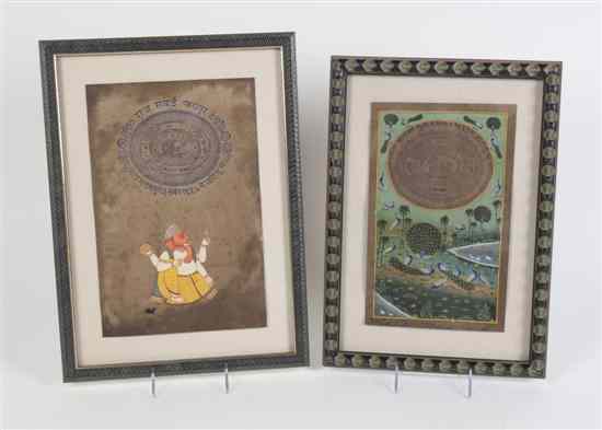 Appraisal: Two Indian Mughal Paintings each an illustration with a Jaipur