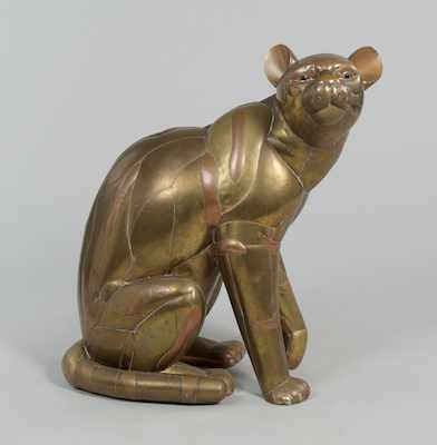 Appraisal: A Large Mixed Metals Figure of a Panther The large