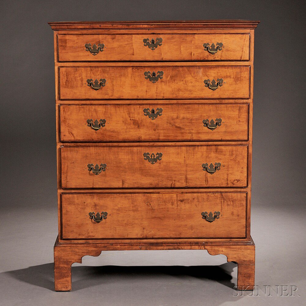 Appraisal: Maple Tall Chest of Drawers New England late th century