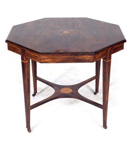 Appraisal: REGENCY REVIVAL INLAID ROSEWOOD CENTRE TABLE LATE th CENTURY the