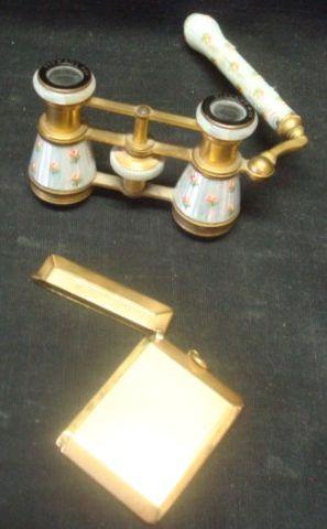 Appraisal: Tiffany Opera Glasses and a Victorian Gilt Box The box