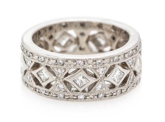 Appraisal: Sale Lot A Platinum and Diamond Eternity Band Cathy Carmundy