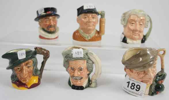 Appraisal: Royal Doulton Miniatures Character Jugs Gardener D Lawyer D Beefeater