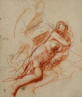 Appraisal: Drawing Theodore Gericault Theodore Gericault French - Allegory Study red