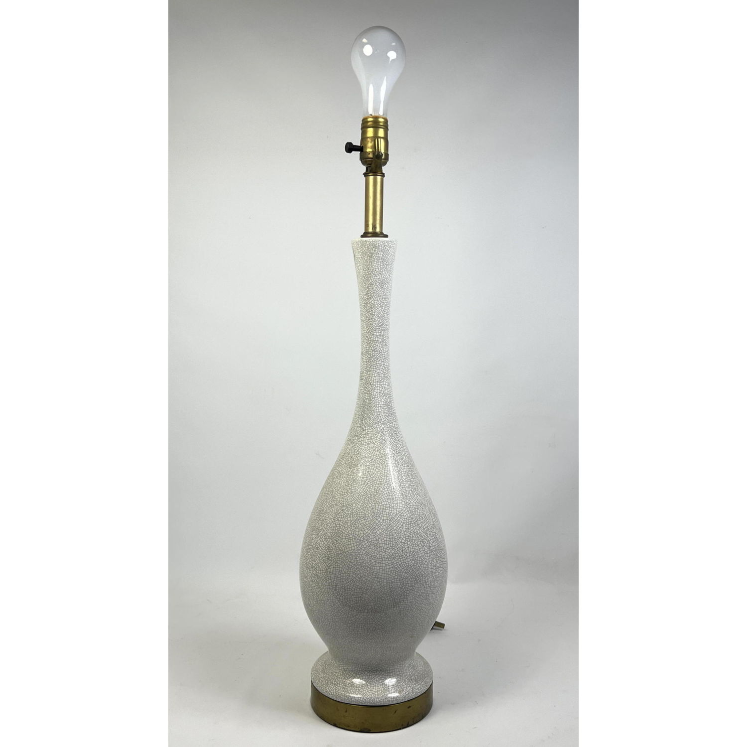 Appraisal: Eggshell Crackle Glazed Porcelain Long Necked Table Lamp Modernist Lighting