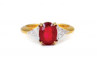 Appraisal: A Ruby and Diamond Ring by Tiffany Co Tiffany K