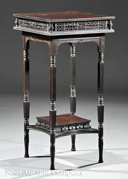 Appraisal: An American Aesthetic Carved Rosewood Gu ridon in the Japonesque