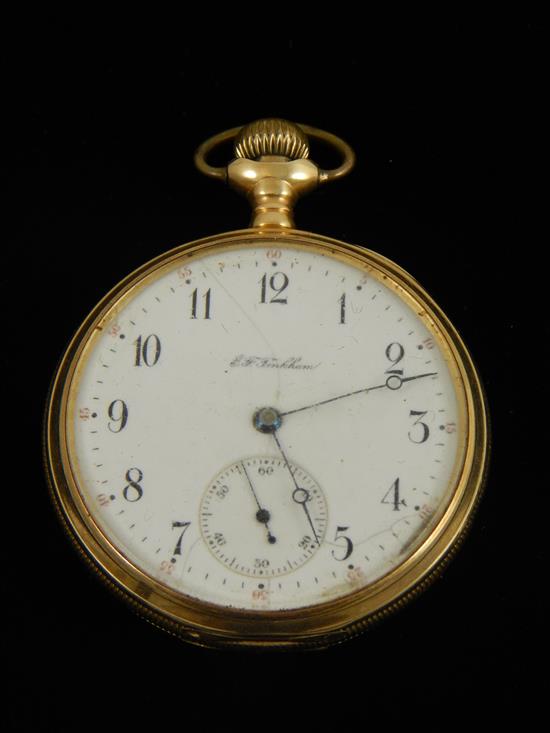 Appraisal: JEWELRY K Tinkham pocket watch stem and wind set movement