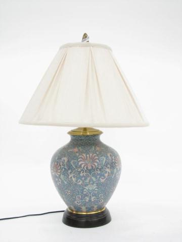 Appraisal: Chinese Ginger Jar Style Table Lamp with brass finial