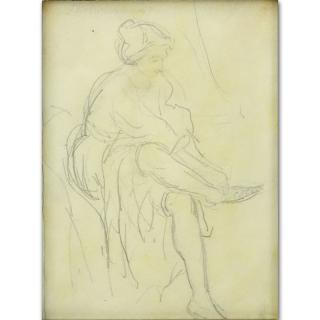 Appraisal: Oskar Oscar Kokoschka - Austrian Pencil drawing on paper Woman