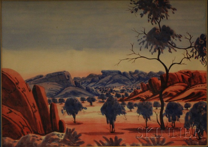 Appraisal: Nelson Pannka Australian - Desert Landscape Signed NELSON PANNKA l