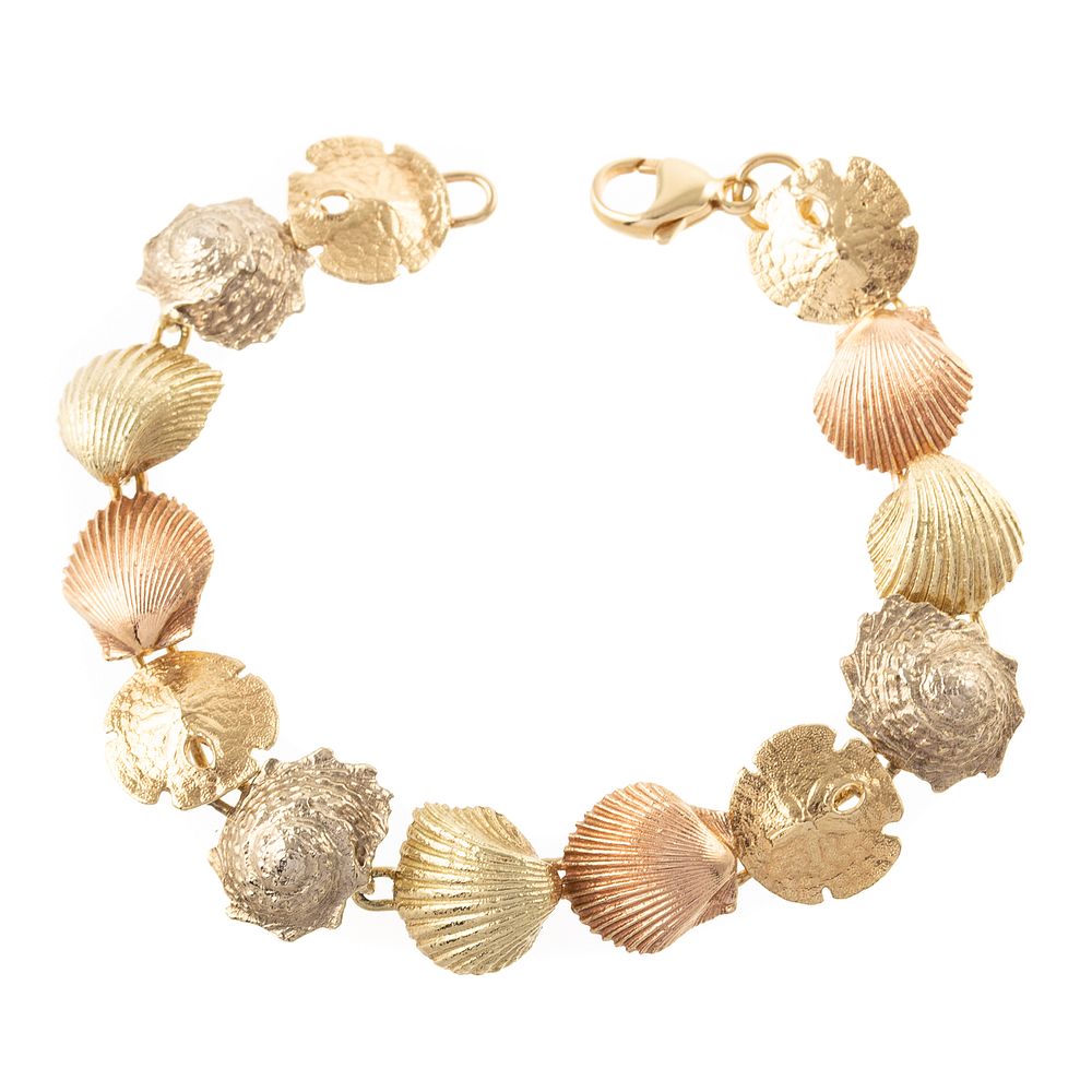 Appraisal: A K Yellow Rose Gold Seashell Bracelet K yellow and