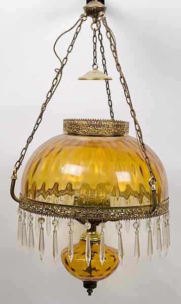 Appraisal: Victorian Hanging Oil Lamps American includes two Victorian hanging oil