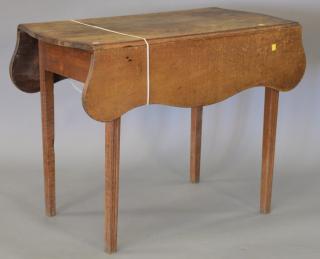 Appraisal: Chippendale cherry Pembroke drop leaf table with shaped top and