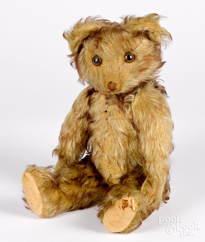 Appraisal: Tipped mohair teddy bear Tipped mohair teddy bear ca 's