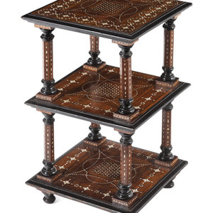 Appraisal: A North Italian Bone Inlaid Walnut Side Table th Century