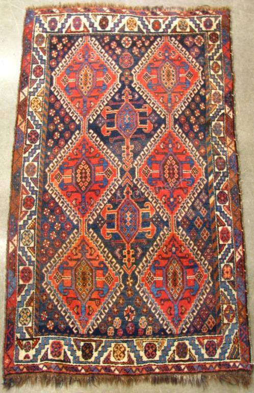 Appraisal: Handmade Oriental Area Rug Afghan Tribal design navy blue field