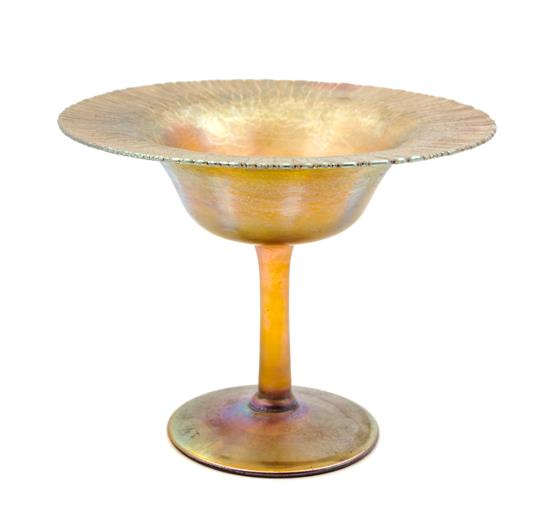 Appraisal: Sale Lot A Tiffany Studios Favrile Glass Compote in gold