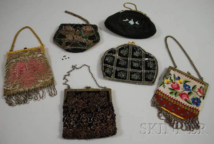 Appraisal: Six Vintage European Beaded Handbags three French and two with