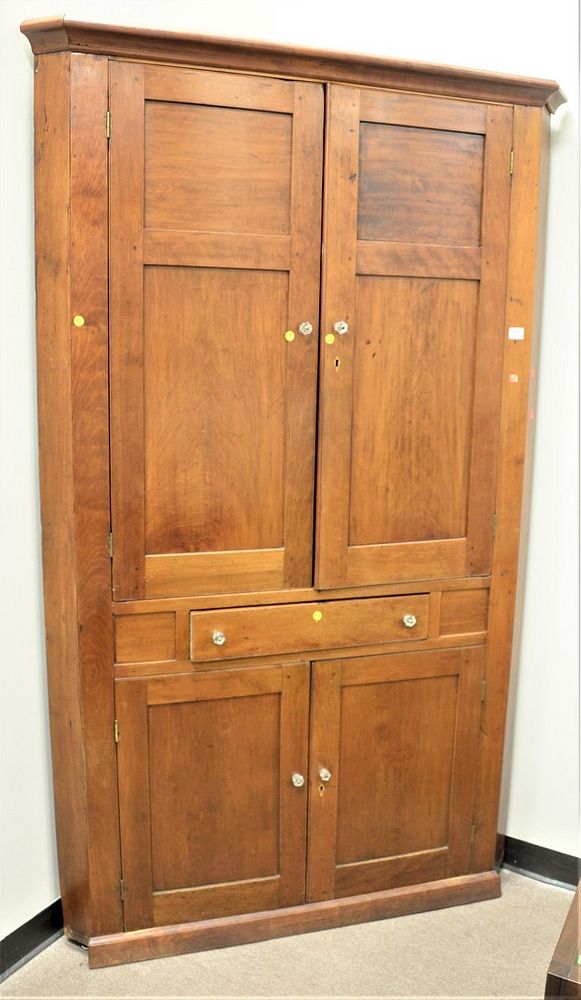 Appraisal: Oak Corner Cabinet having two doors over one drawer over