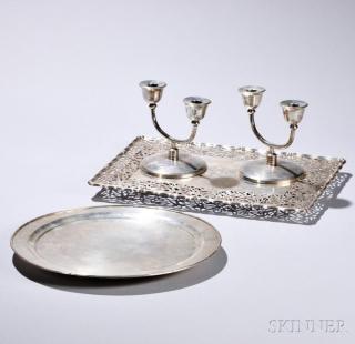 Appraisal: Four Pieces of Chinese Export Silver Tableware late th early