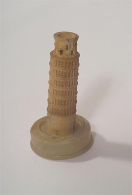 Appraisal: A turned and carved alabaster model of the Tower of