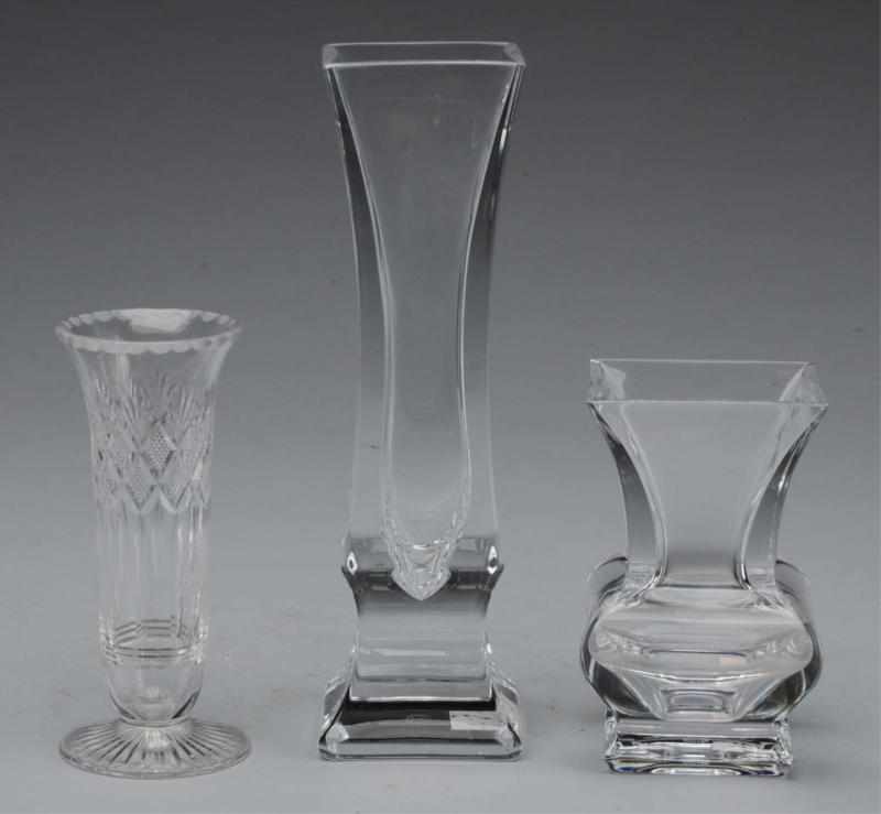 Appraisal: Lot of Crystal Vases The two largest vases are signed