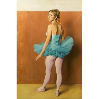 Appraisal: Jesse Corsaut Portrait of a Ballerina Painting Unframed oil on