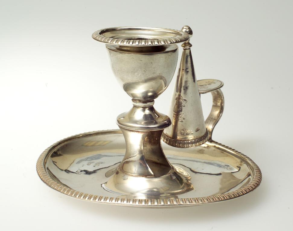 Appraisal: GEORGE III IRISH SILVER CHAMBERSTICK JAMES SCOTT DUBLIN c date