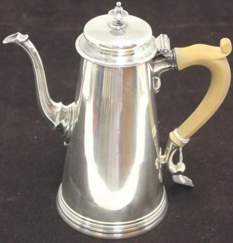 Appraisal: STERLING SILVER LIGHTHOUSE SHAPED TEA POT WITHCARVED WOODEN HANDLE TOTAL