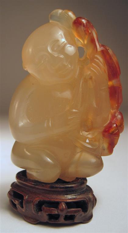 Appraisal: Chinese carved agate figure th th century