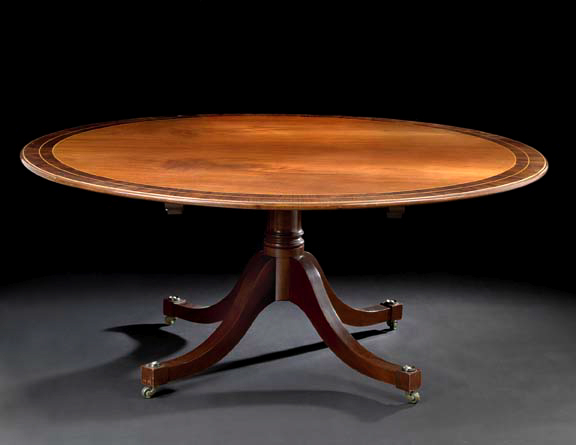 Appraisal: George III-Style Mahogany Center Table the circular top with double