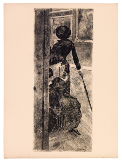 Appraisal: EDGAR DEGAS Au Louvre la peinture Mary Cassatt Etching and