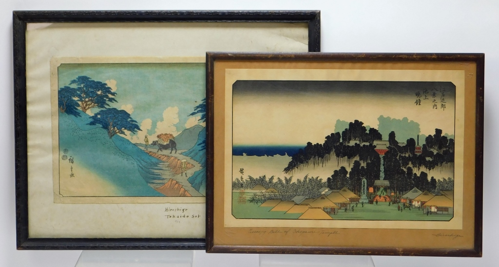 Appraisal: PC UTAGAWA HIROSHIGE LANDSCAPE WOODBLOCK PRINTS Japan - Includes Evening