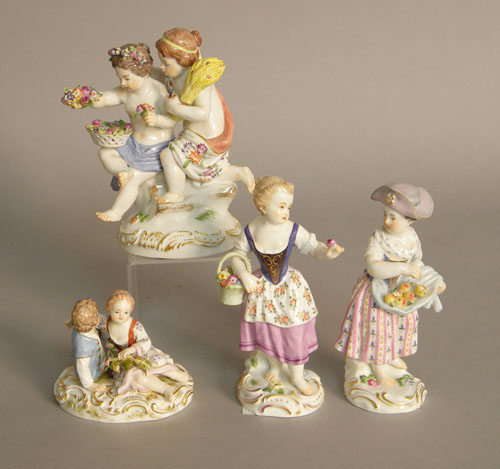 Appraisal: Four Meissen porcelain figures th c h tallest