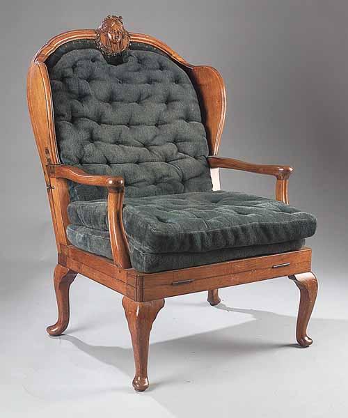 Appraisal: An American Renaissance Carved Walnut Metamorphic Chair mid- th c