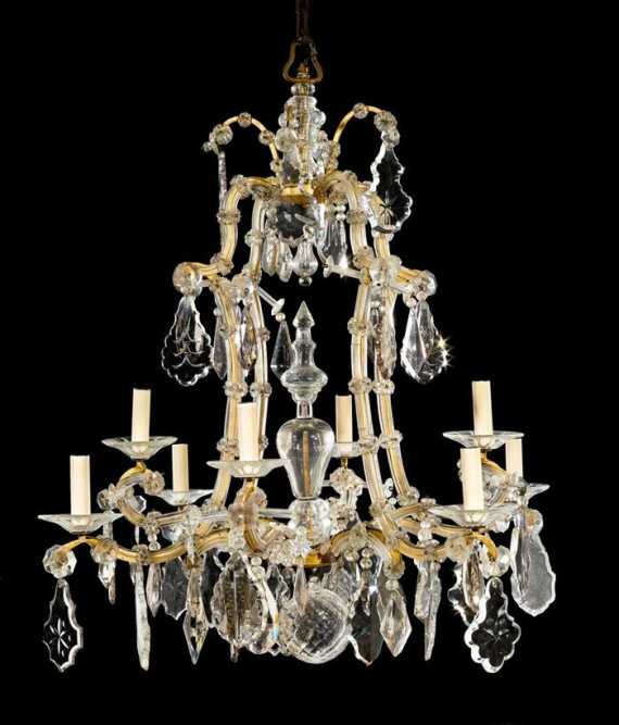 Appraisal: CHANDELIER late Louis XV France th century Brass with partly