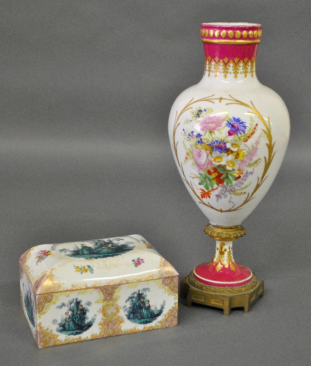 Appraisal: - Sevres porcelain vase with gilt metal base and a