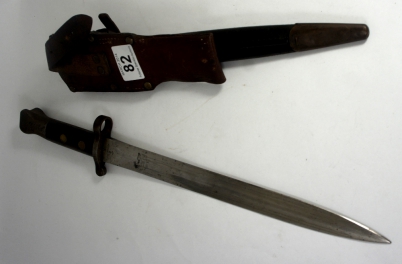 Appraisal: Second World War British Army Bayonet Pattern in leather sheath