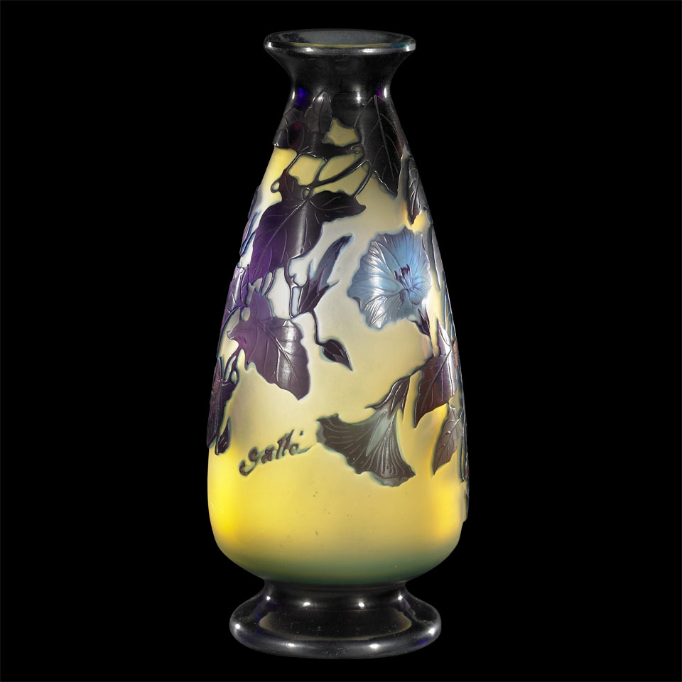 Appraisal: Gall Cameo Glass Vase c cameo signature Gall height cm