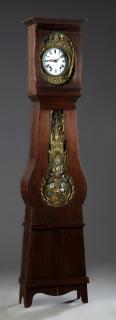 Appraisal: Provincial Louis XV Style Carved Pine French Tall Case Clock