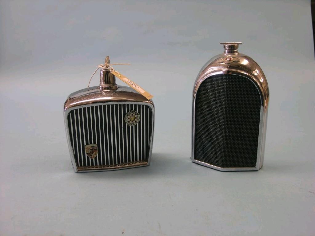 Appraisal: A Ruddspeed Ltd novelty Bentley spirit flask chrome with green