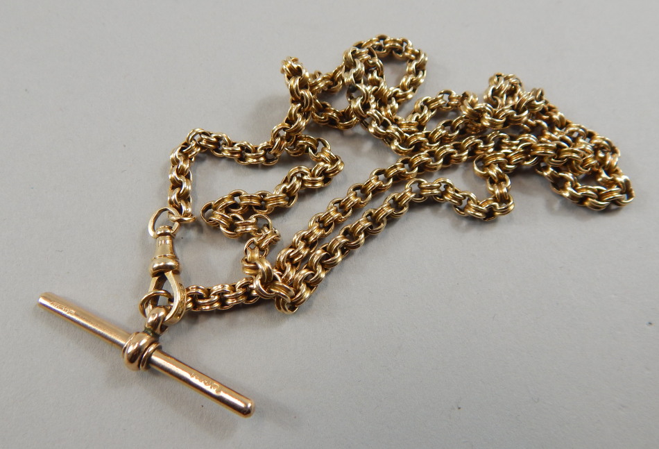 Appraisal: A ct gold watch chain the chain of belcher link