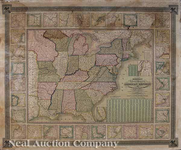 Appraisal: Antique Wall Map of the United States Mitchell's National Map