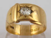 Appraisal: An carat gold diamond buckle ring hallmarked Birmingham the old