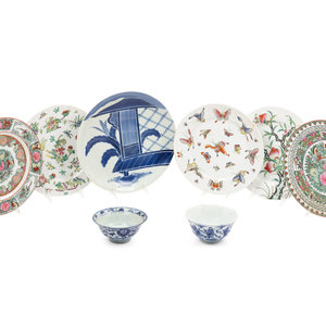 Appraisal: Six Chinese Export Porcelain Plates and Two Blue and White