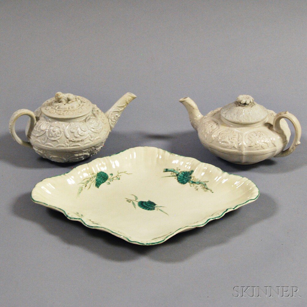 Appraisal: Three Wedgwood Items th and th century two dry-body teapots