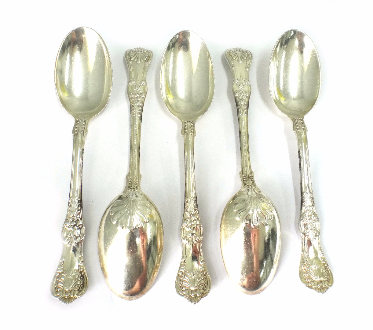 Appraisal: A set of five American sterling silver Queens pattern teaspoons